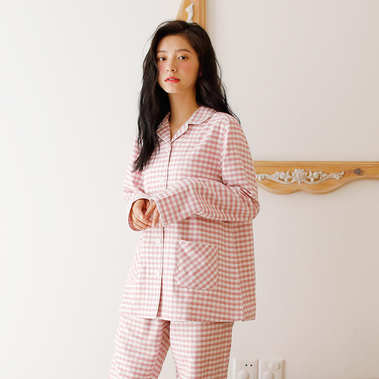 新款无印良品法兰绒家居服套装秋冬款 专柜在售 女款睡衣