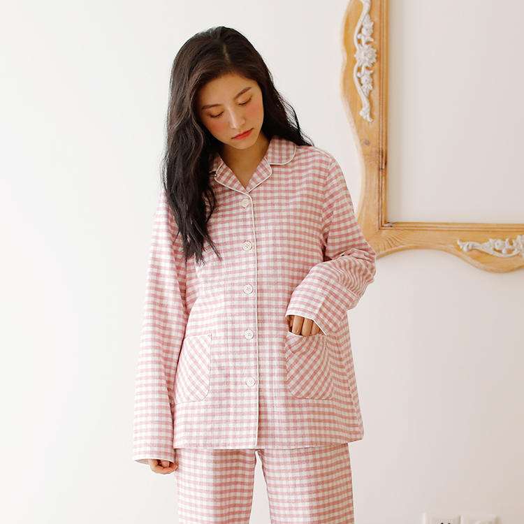 新款无印良品法兰绒家居服套装秋冬款 专柜在售 女款睡衣