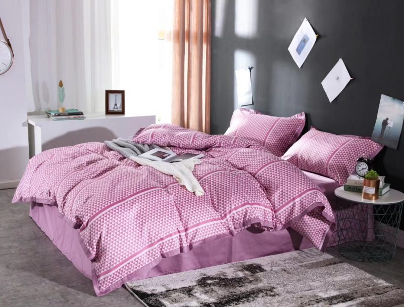 春夏新品60s肌理长绒棉四件套雪雁