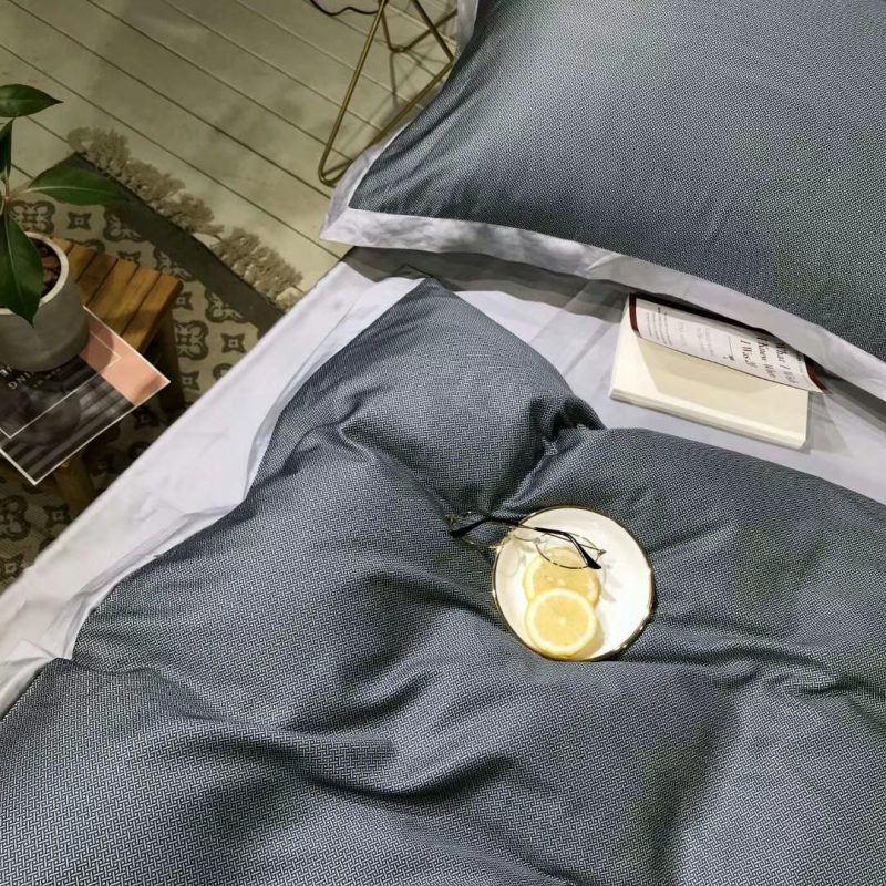 春夏新品60s肌理长绒棉四件套雪雁奶奶灰