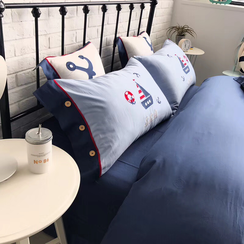 儿童床品套件 60s贡缎绣花件套 【帆船】